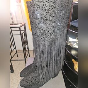 Black Rhinestone Cowboy sz 9.5